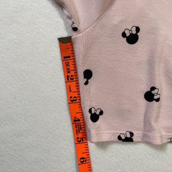 Disney Minnie Mouse Pink Pajama Set Short Sleeve Top Shorts Pockets Size M - Picture 14 of 16